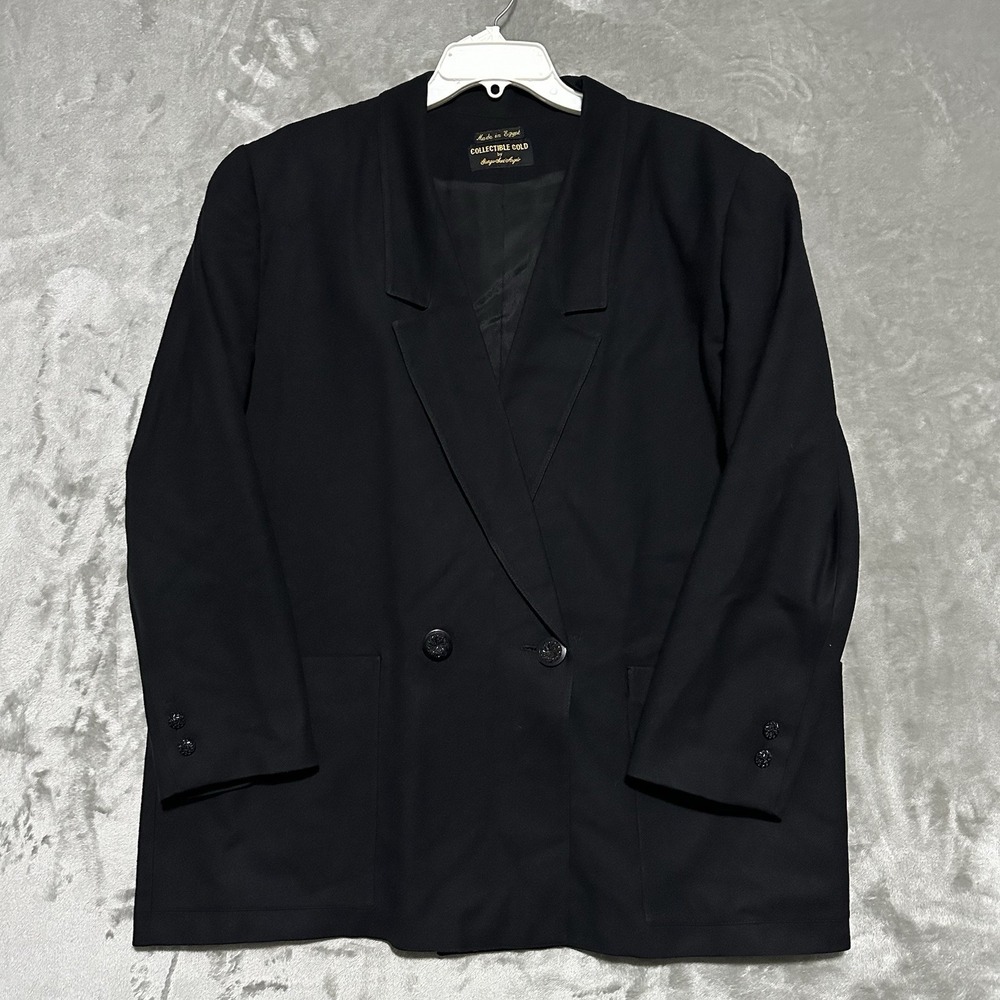 Vintage Giorgio Sant Angelo Double Breasted Merino Wool Blazer Jacket Womens 18